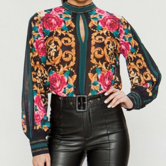 Jealous Tomato Tops - LAST ONE! Jealous Tomato Floral Bodysuit